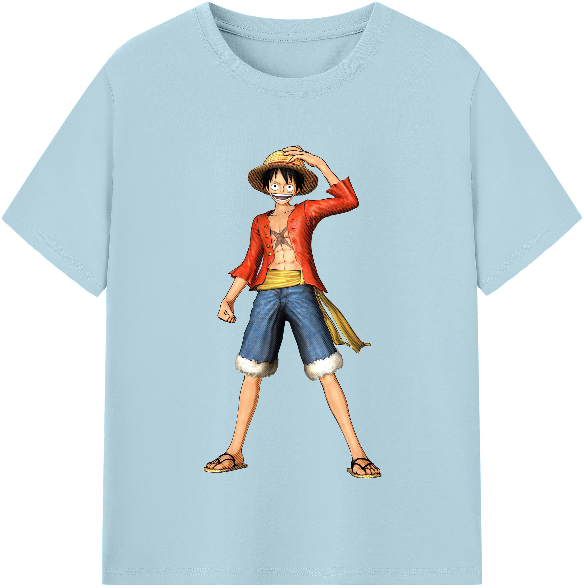 ワンピース モンキー・D・ルフィ ONE PIECE Monkey D. Luffy 綿100％半袖Tシャツ（フロントプリント）
